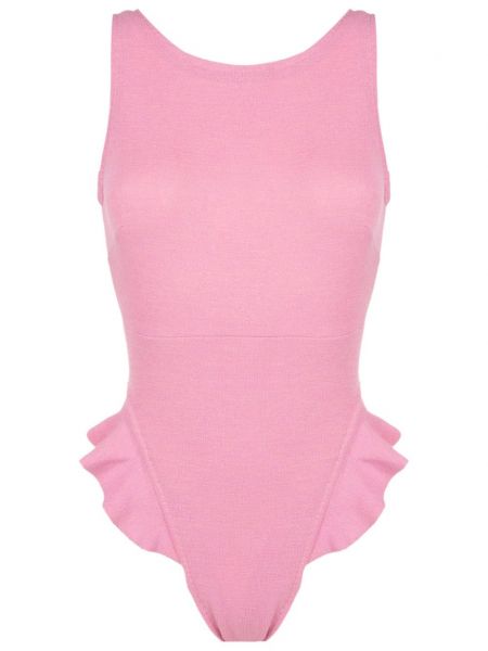 Kupaći kostim s volanima Clube Bossa ružičasta