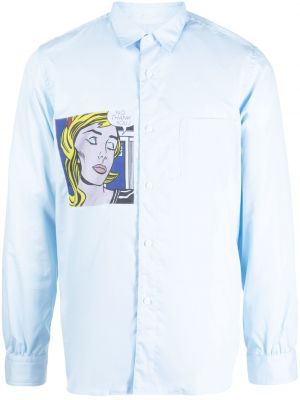 Koszula z nadrukiem Junya Watanabe Man niebieska