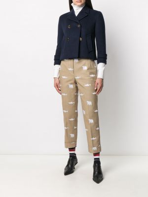 Pantalones con bordado slim fit Thom Browne