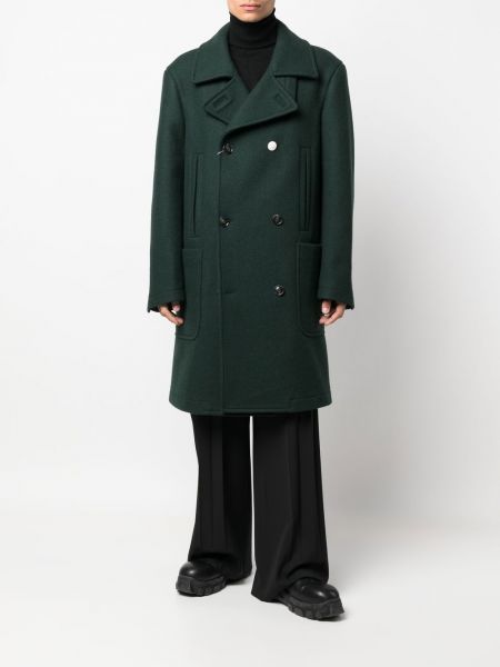 Płaszcz dopasowany Mm6 Maison Margiela zielony