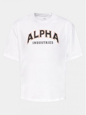 Tričko relaxed fit Alpha Industries bílé