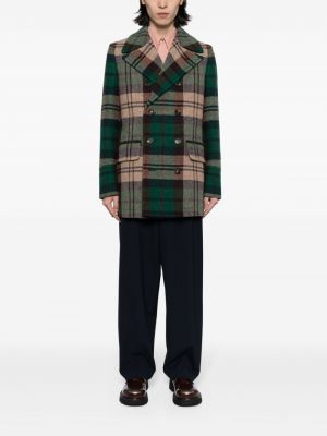 Kostkovaný vlněný kabát Vivienne Westwood zelený