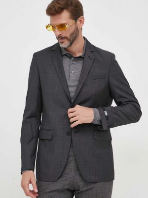 Gyapjú kabát Karl Lagerfeld szürke