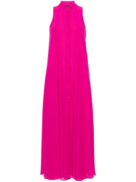 Plisirana midi haljina Emporio Armani ružičasta