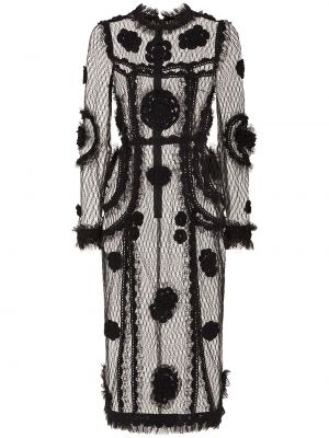 Robe mi-longue ajusté Dolce & Gabbana noir