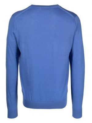 Dzianinowy sweter z okrągłym dekoltem Pringle Of Scotland niebieski
