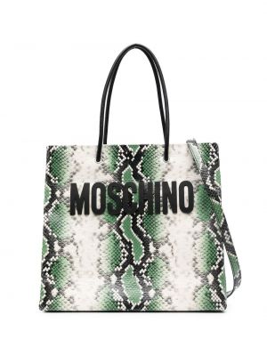 Шопинг чанта с принт Moschino зелено