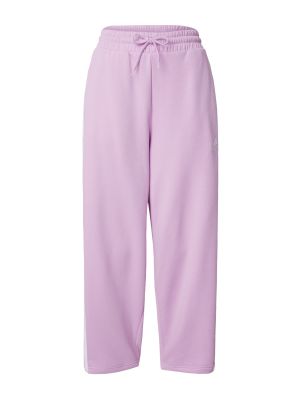 Prugaste hlače od flisa bootcut Adidas Sportswear ružičasta