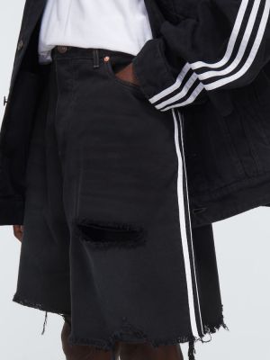 Shorts en coton en coton large Balenciaga noir