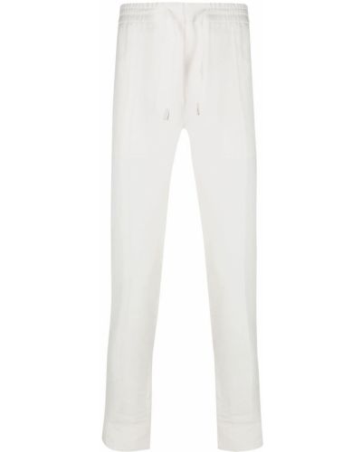 Pantalones rectos con cordones Brioni blanco