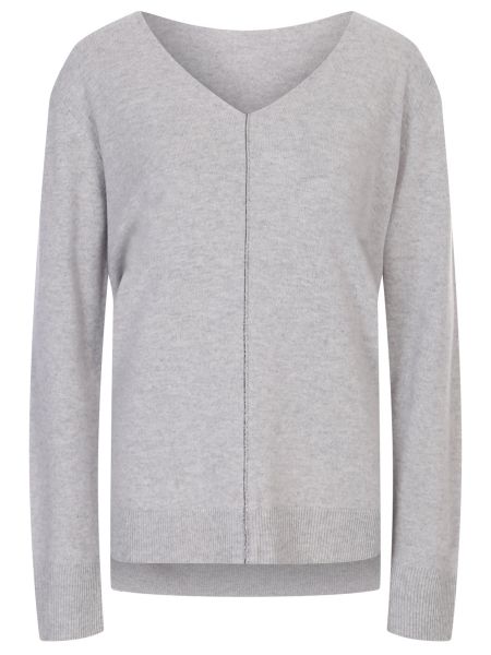 Шерстяной пуловер Le Tricot Perugia серый