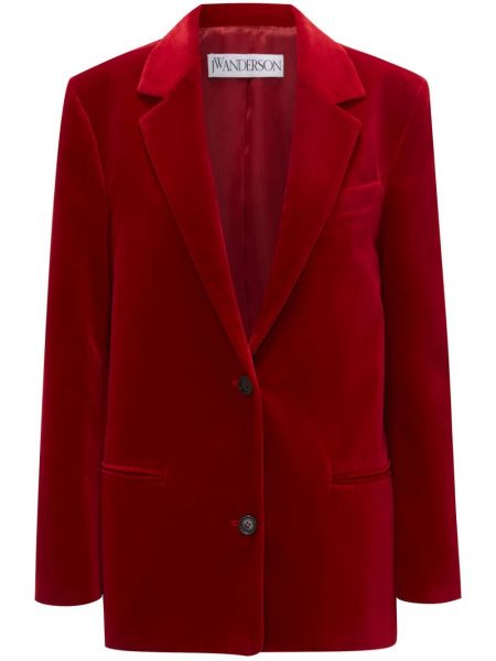 Applikation blomstret velour blazer Jw Anderson rød