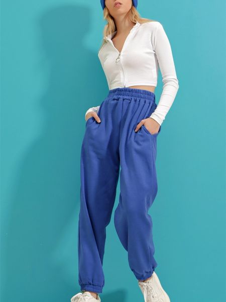 Spodnie z wysoką talią Trend Alaçatı Stili