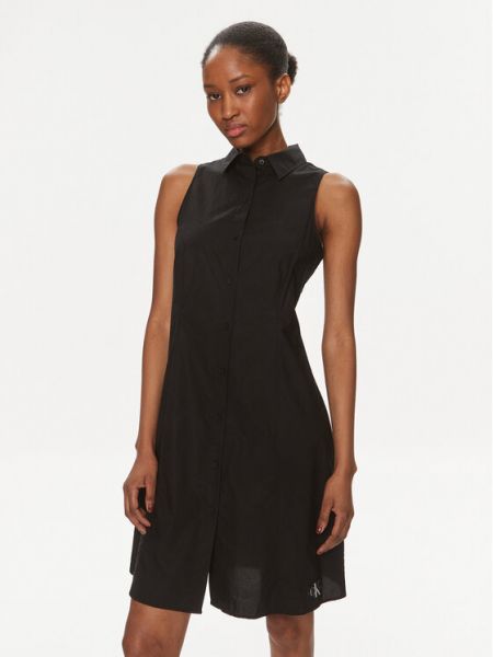 Φόρεμα σε στυλ πουκάμισο Calvin Klein Jeans μαύρο