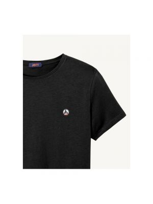 Camiseta de algodón de cuello redondo Jott negro
