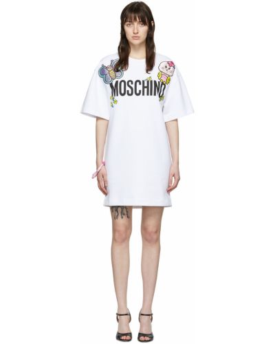 Бавовняне плаття міні Moschino, біле