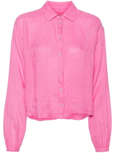 Klasikiniai lininė marškiniai 120% Lino rožinė