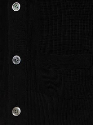 Cardigan en coton en tricot Sacai noir