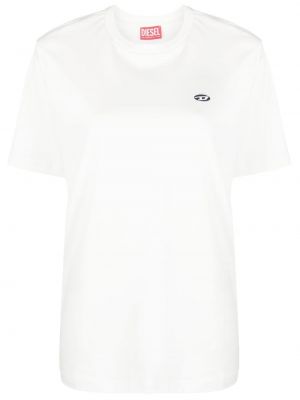 Βαμβακερή μπλούζα με κέντημα Diesel λευκό