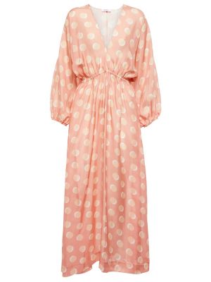 Svilena midi haljina Eres ružičasta