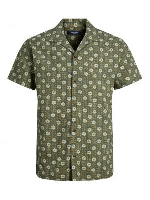Рубашка на пуговицах Jack & Jones зеленая