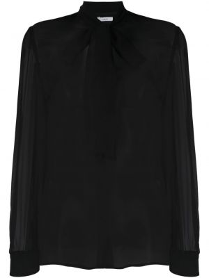 Svilena bluza z lokom Lardini črna