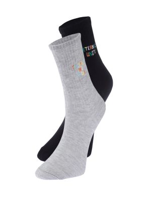 Pletené bavlnené ponožky s výšivkou Trendyol