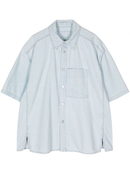 Rifľová košeľa s potlačou Wooyoungmi modrá