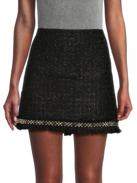 Шерстяная юбка мини Versace черная