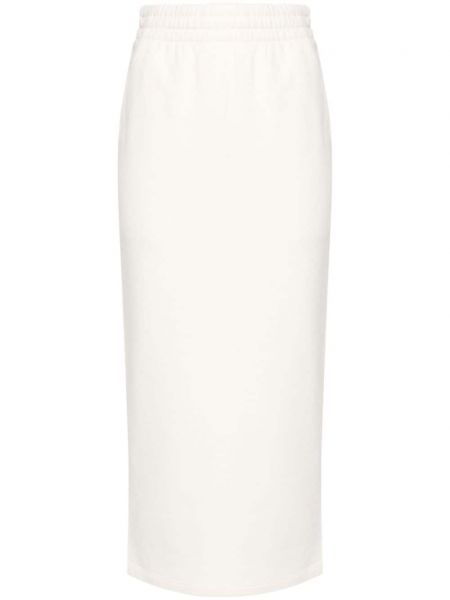 Μίντι φούστα από ζέρσεϋ Prada λευκό