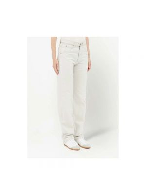 Jeansy skinny z wysoką talią Maison Margiela białe