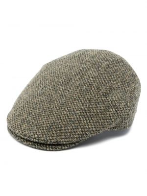 Tweed woll cap ohne absatz Borsalino grün