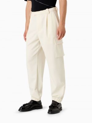 Pantalon cargo slim avec poches Emporio Armani blanc