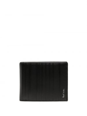 Usnjena denarnica s črtami Paul Smith črna