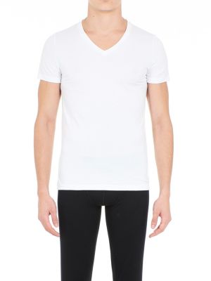 Camiseta de algodón manga corta Hom blanco