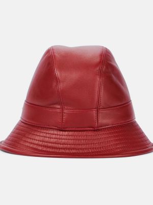 Kožený klobouk Loro Piana červený