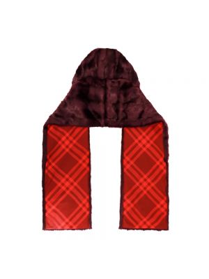 Bufanda de cuero con capucha de cuero sintético Burberry rojo