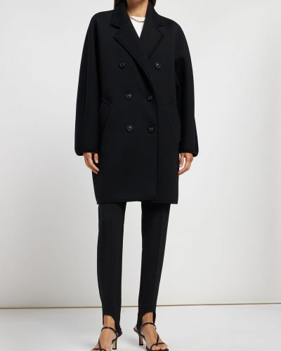 Džerzej vlnený krátký kabát Max Mara čierna