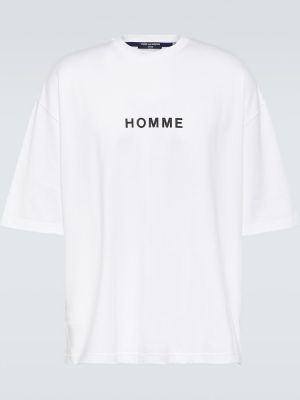 Bavlněné tričko jersey Comme Des Garãons Homme bílé