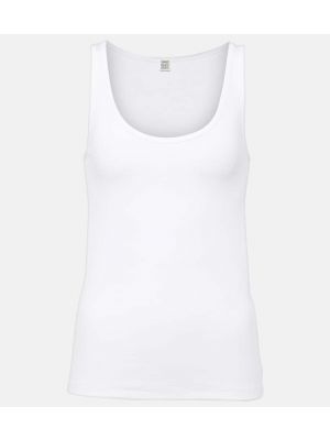 Bavlněný tank top jersey Totême bílý