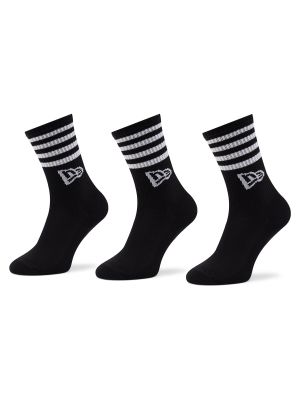 Ριγέ ψηλές κάλτσες New Era μαύρο