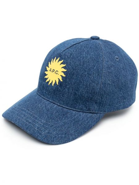 Cappello con visiera con stampa A.p.c. blu