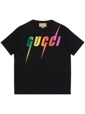 Raštuotas marškinėliai Gucci juoda