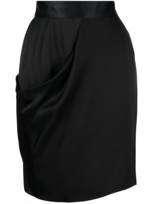 Jedwabna mini spódniczka drapowana Chanel Pre-owned czarna