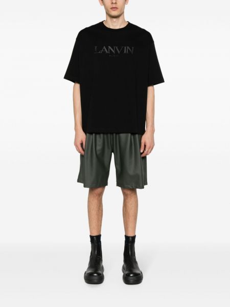 Bavlněné tričko s výšivkou Lanvin černé
