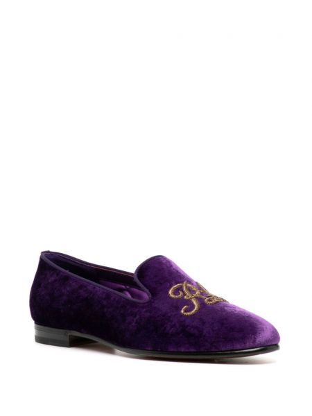 Loaferiai velvetinės Ralph Lauren Collection violetinė
