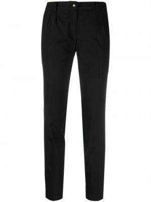 Vunene hlače slim fit Dolce & Gabbana crna