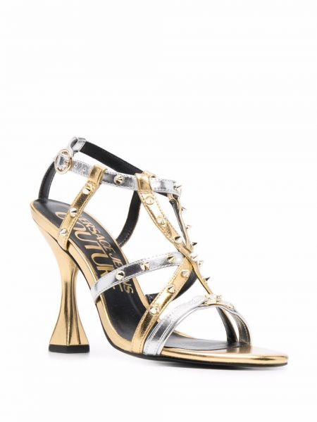 Sandalias con apliques Versace Jeans Couture dorado