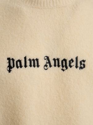 Vilnonis megztinis Palm Angels balta