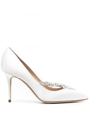 Pumps med klack Manolo Blahnik vit